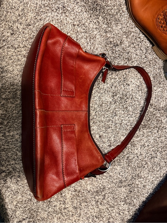 Fossil Handbags - Fossil Red Leather Hobo Shoulder Bag